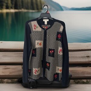 Y2k 90s Shabby Chic Bechamel Women’s M Ramie Blended Embroidered Floral Deadstoc